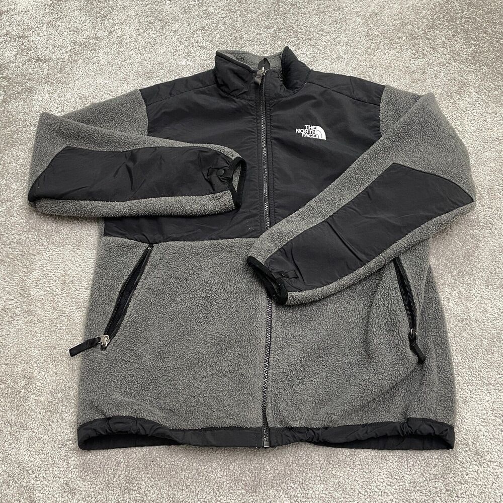 The North Face Denali Polartec Jacket Kid Boys XL Black Gray Fleece Outdoor